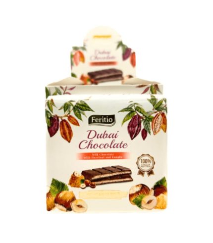 SW0907 Feritio Hazelnut Dubai Chocolate Bars 81 x 80gr