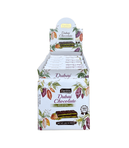SW13MKI-Feritio Dubai Chocolate W/Pistachio Bars 81 x 80g.