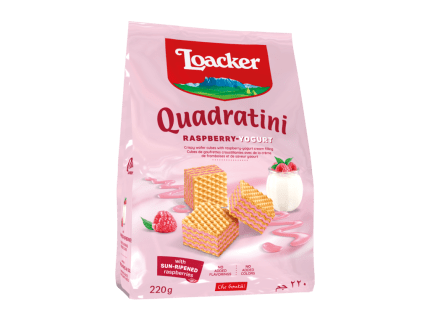 14311-Loacker Quadratini 220gX6 Raspberry-Yogurt