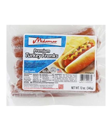 FM10J Midamar Halal Turkey Franks 12x12oz (A1018A)