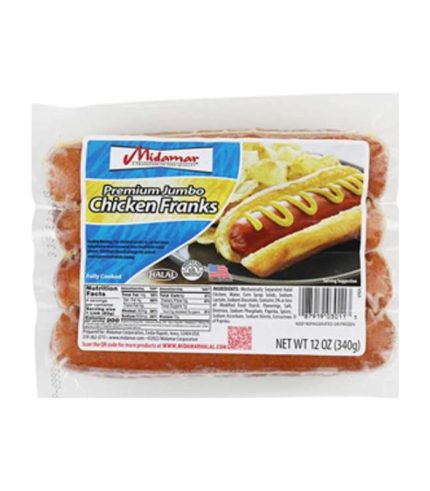 FM10K Midamar Halal Jumbo Chicken Franks 12X12oz (A1016A)