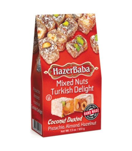 SW7518 Hazerbaba Turkish Delight /Mix Nut,Cnut/ 4x6x3.5oz(100g)Pouch