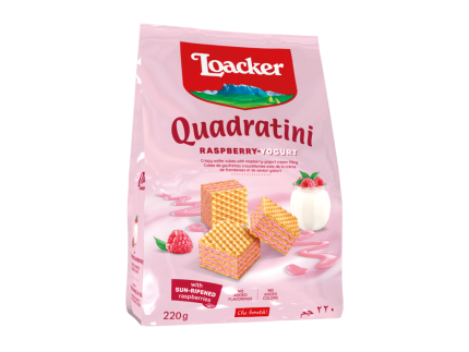 14311-Loacker Quadratini 220gX6 Raspberry-Yogurt