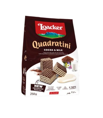 14304 Loacker Quadratini 250gX6 Cocoa+milk